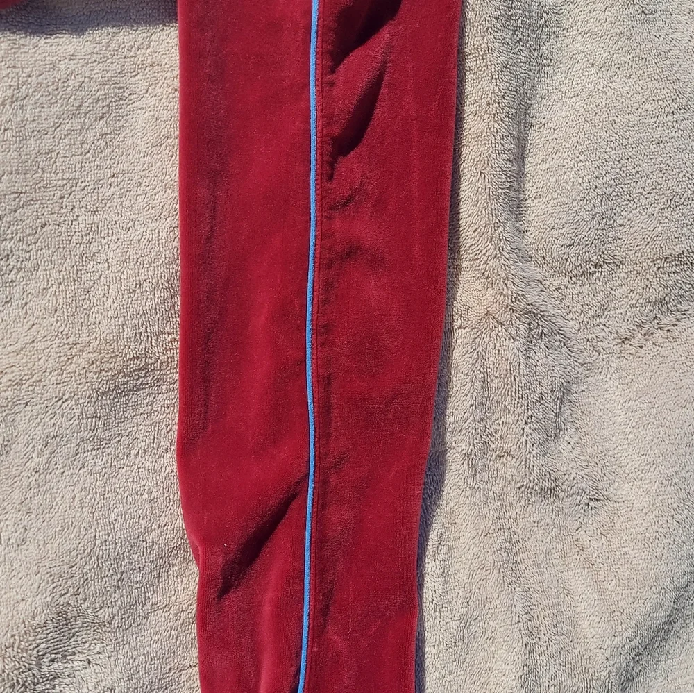 Nike Maroon and Cream Velour Embroidered Cropped Jacket Women's Size XS Y2K 90s - Picture 6 of 9